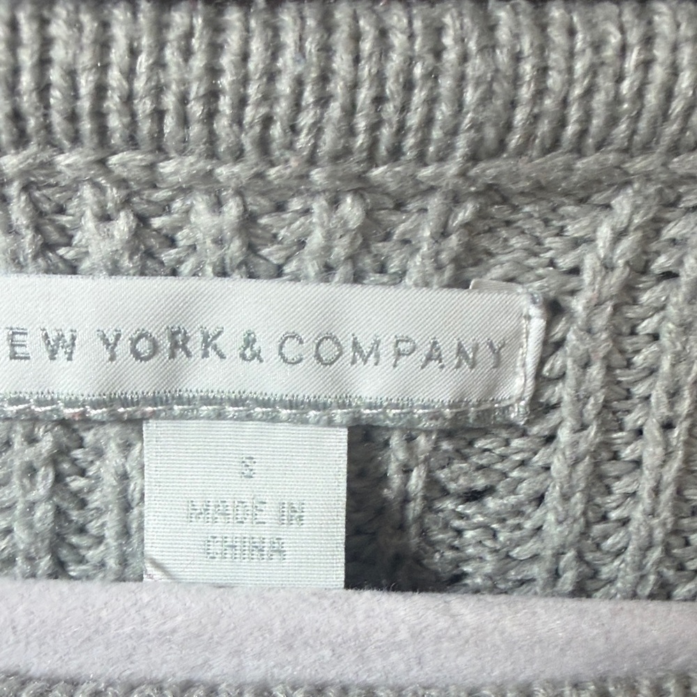 New York & Company Knit Gray Sweater - Picture 2 of 5